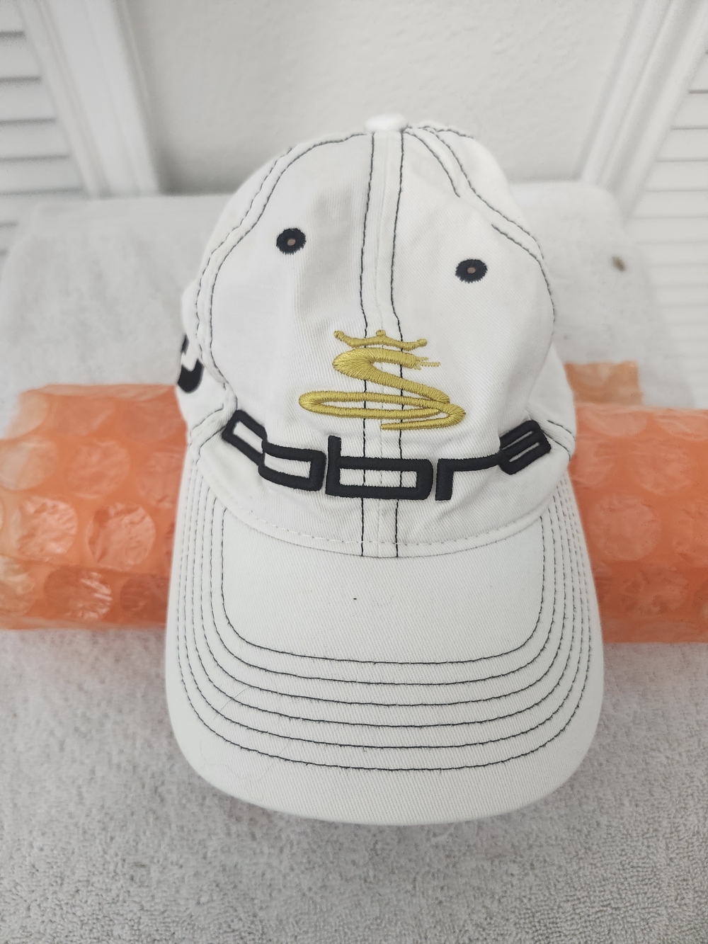White Embroidered Logo Baseball Cap